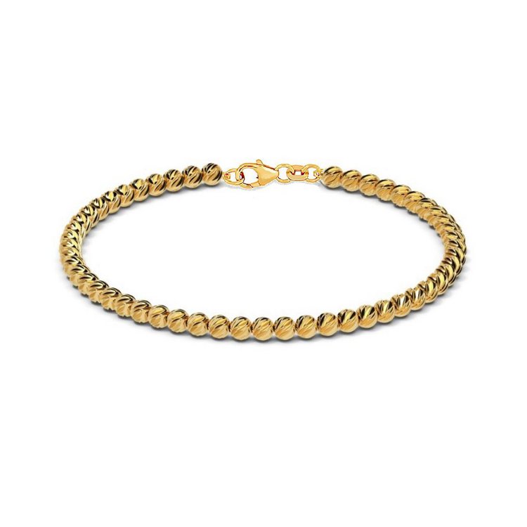 Armband 19cm - Gold 585 14K -Kugel- Muster