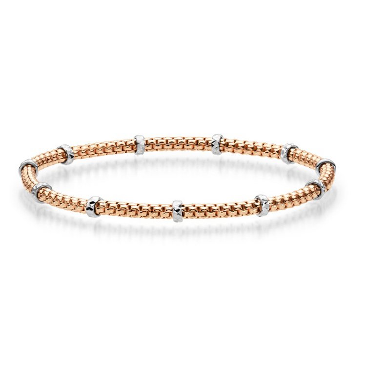 Armband 19 cm - Gold 585 - Rosé elastisch