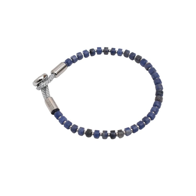 Armband 18,5 - Across - Steinband Sodalith - blau