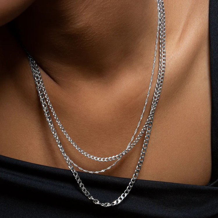 Halskette 45 cm - Silber - Layeringkette
