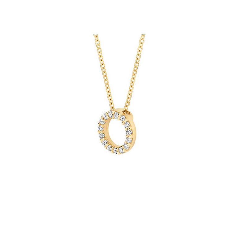 Kette - 585 Gelbgold - Zirkonia - Kreis Anhänger