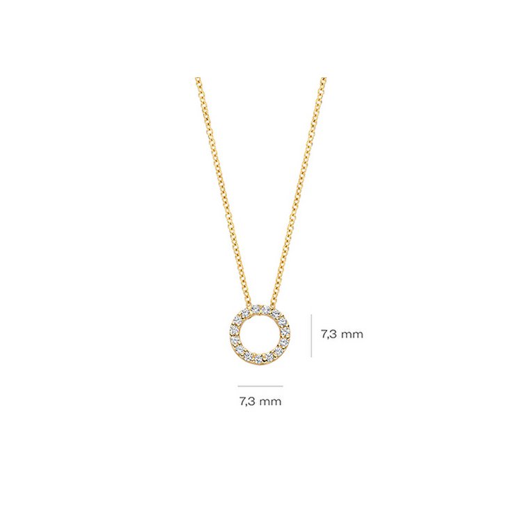 Kette - 585 Gelbgold - Zirkonia - Kreis Anhänger