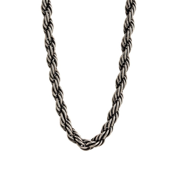 Halskette 50 cm - Edelstahl - Kordelkette vintage