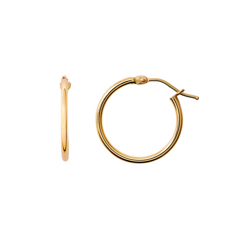 Creolen - 375 Gelbgold - Bügelcreole glatt 18mm