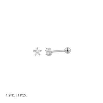 Piercing - Silber rhodiniert - Zirkonia 3,8 mm