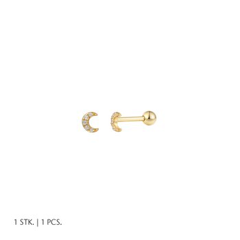 Piercing - Silber goldbeschichtet - Mond  3,6mm